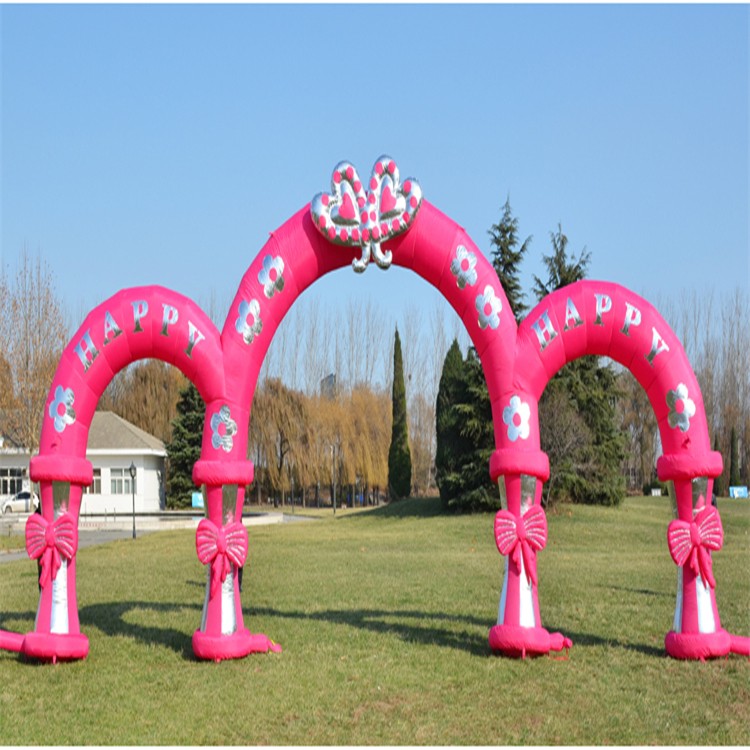 锦山镇粉色充气拱门